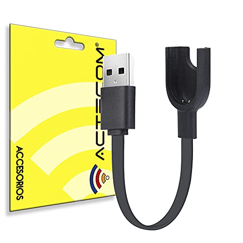 actecom Cable USB de Carga y sincronización de Carga Base de Repuesto Compatible con Xiaomi mi Band 3