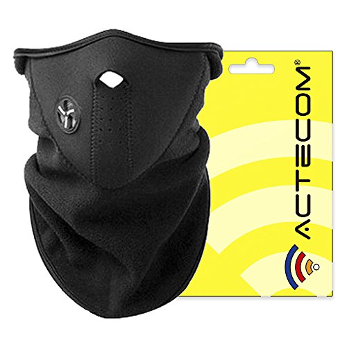 actecom® Máscara con Cuello de Neopreno para Deportes de Invierno, Color Negro, Talla única para Moto Bici Ciclismo Esqui Parapente