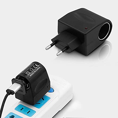 Adaptador convertidor de Corriente para Coche, Adaptador convertidor de Enchufe de Transformador de Potencia AC a DC12V 1A Adaptador de Encendedor (12W)