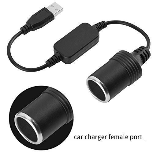 Adaptador convertidor de enchufe para encendedor de cigarrillos para coche, cable USB, de 5 V a 12 V, apto para grabadora de conducción, perro electrónico, cargador de coche