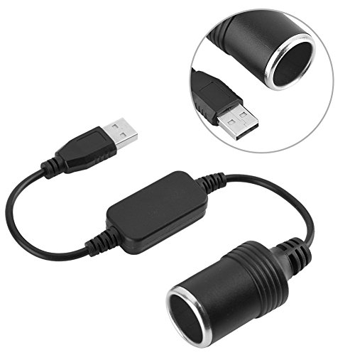 Adaptador convertidor de enchufe para encendedor de cigarrillos para coche, cable USB, de 5 V a 12 V, apto para grabadora de conducción, perro electrónico, cargador de coche