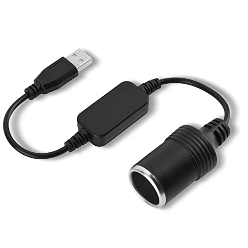 Adaptador convertidor de enchufe para encendedor de cigarrillos para coche, cable USB, de 5 V a 12 V, apto para grabadora de conducción, perro electrónico, cargador de coche