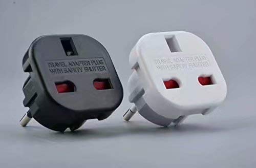 ADAPTADOR CORRIENTE ENCHUFE UK INGLES REINO UNIDO A EUROPEO REDONDO UE UNIVERSAL