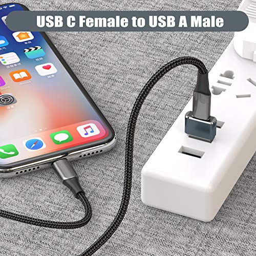 Adaptador USB C Hembra a USB Macho 3-Pack,Convertidor Cable Cargador Tipo A Para Apple Watch Series 7 SE,iPhone 11 12 13 Pro Max,Airpods iPad Mini 6 Air 4,Samsung Galaxy Note S20 S21 Plus 20 21 Ultra