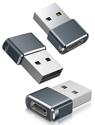 Adaptador USB C Hembra a USB Macho 3-Pack,Convertidor Cable Cargador Tipo A Para Apple Watch Series 7 SE,iPhone 11 12 13 Pro Max,Airpods iPad Mini 6 Air 4,Samsung Galaxy Note S20 S21 Plus 20 21 Ultra