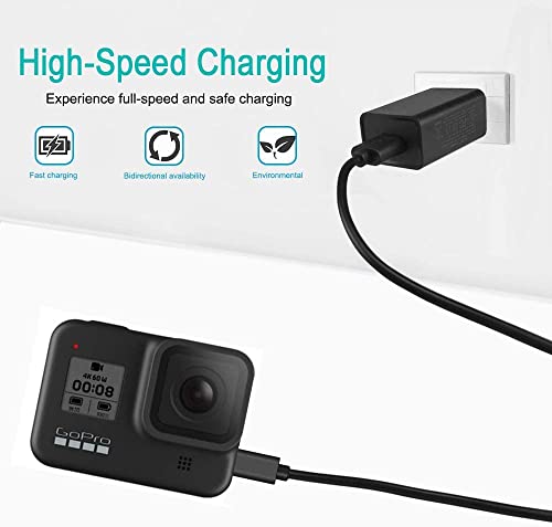 Adhiper hero 9 cable de carga tipo c compatible con GoPro Hero 9 / Hero 8 Black/Hero 6 Black/Hero 5 Black/Hero 7 Black White Silver / Hero5 cámara （0.5m)