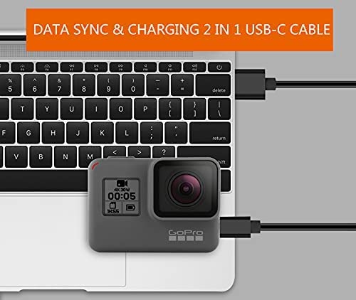 Adhiper USB C Cable Tipo C Cable de Carga USB Sincronización de Datos Compatible para GoPro Hero 9/Hero 8 Black/Hero 6 Black/Hero 5 Black/Hero 7 Black White Silver /Hero5 Session Cámara (1M)