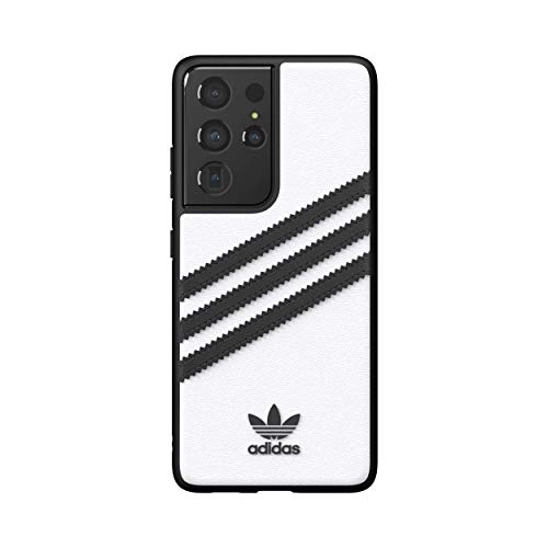 adidas 44763 - Funda para Samsung Galaxy S21 Ultra, Carcasa a Prueba de caídas, Bordes elevados, Color Blanco y Negro