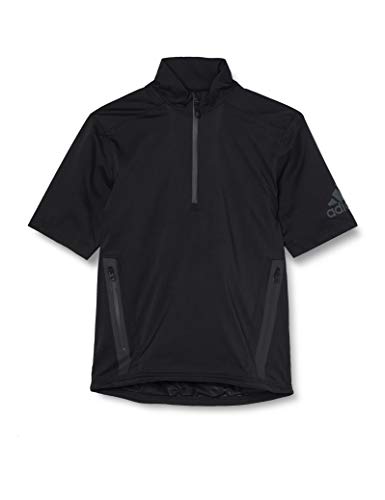 adidas Climaproof Heathered Rain Chaqueta de Manga Corta de Golf, Hombre, Negro, XS