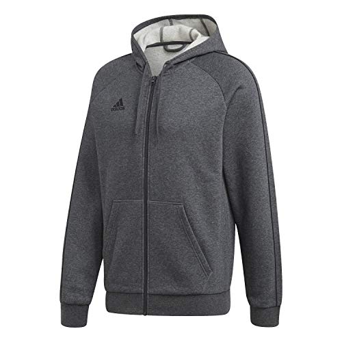 adidas CORE18 FZ Hoody Sweatshirt, Hombre, Dark Grey Heather/Black, M