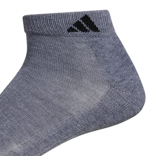 adidas de Hombre Athletic Calcetines de Corte bajo (6-Pack), Hombre, Color Heather Grey/Black, tamaño Regular: 6-12