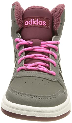 adidas Hoops Mid 2.0, Basketball Shoe, Grey/Core Black/Screaming Pink, 37 1/3 EU