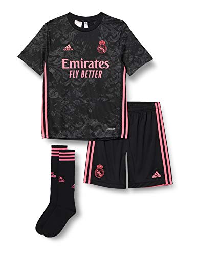 adidas Madrid Temporada 2020/21 Real 3 Y Kit Conjunto Tercera equipación, Niño, Negro, 140