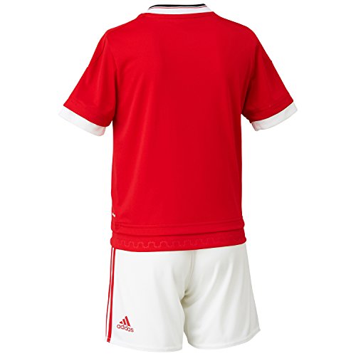 adidas MUFC H Mini - Chándal para niño, Color Rojo/Blanco/Amarillo, Talla 116