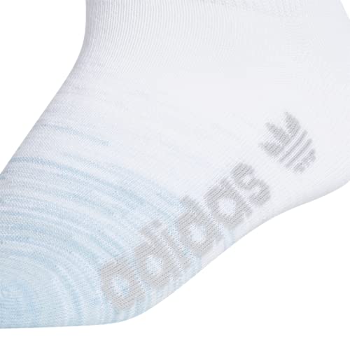 adidas Originals womens Superlite Gradient Forum Logo No Show Socks (6-Pair), White/Ambient Sky Blue/Ambient Blush Pink , Medium