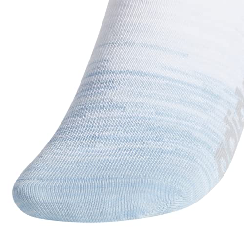 adidas Originals womens Superlite Gradient Forum Logo No Show Socks (6-Pair), White/Ambient Sky Blue/Ambient Blush Pink , Medium