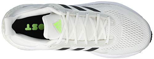 adidas Solar Glide 3 Running Shoe, White/Black/Signal Green, 12.5