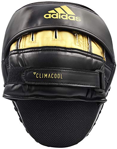 adidas Training Curved Focus Mitt Short Manoplas, Unisex Adulto, Negro y Dorado, 26 x 18 x 9 cm