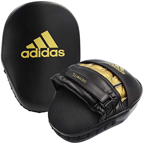 adidas Training Curved Focus Mitt Short Manoplas, Unisex Adulto, Negro y Dorado, 26 x 18 x 9 cm