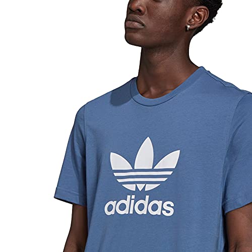 adidas Trefoil t-Shirt (Short Sleeve), Crew Blue/White, L Men