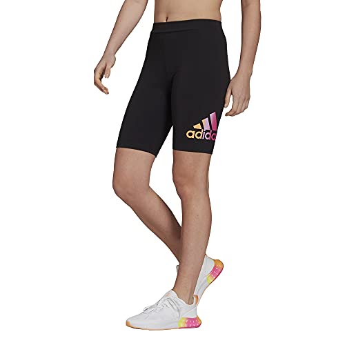 adidas Womens Gradient Logo Bike Shorts Black Medium