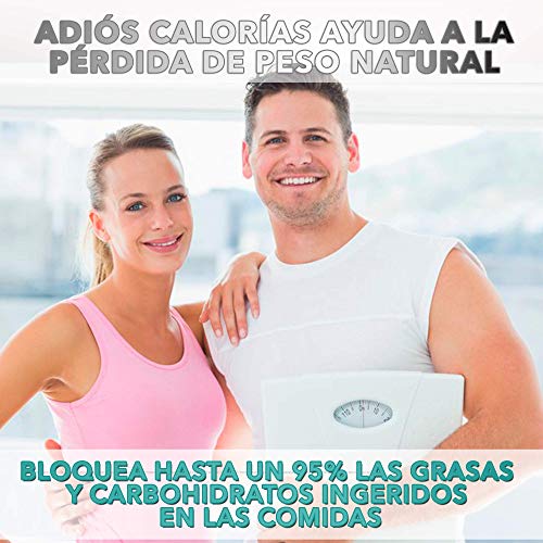 ADIÓS CALORÍAS Carb & Fat Blocker | Potente Bloqueador 2 en 1 de Carbohidratos y Grasas | Adelgazante Efectivo para mujeres y hombres | Compatible con todo tipo de Dietas | 60 Cápsulas