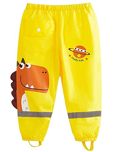 Adorel Pantalones Impermeables Reflector Bolsillo para Niño Dinosaurio 2-3 Años (Tamaño del Fabricante S)