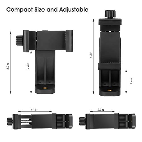 AFAITH Soporte Teléfono Móvil Trípode Adaptador+Control Remoto Inalámbrico, Universal Montaje Clip para Palo Selfie Stick Monópode Fits iPhone Samsung Galaxy Xiaomi Huawei y All Android Smartphone