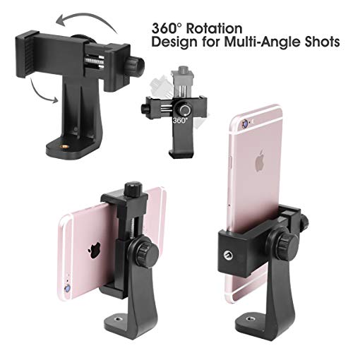 AFAITH Soporte Teléfono Móvil Trípode Adaptador+Control Remoto Inalámbrico, Universal Montaje Clip para Palo Selfie Stick Monópode Fits iPhone Samsung Galaxy Xiaomi Huawei y All Android Smartphone