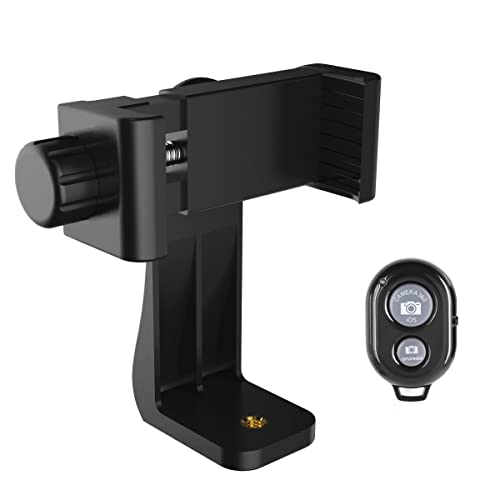 AFAITH Soporte Teléfono Móvil Trípode Adaptador+Control Remoto Inalámbrico, Universal Montaje Clip para Palo Selfie Stick Monópode Fits iPhone Samsung Galaxy Xiaomi Huawei y All Android Smartphone