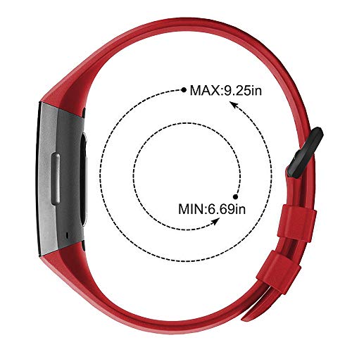 AFUNTA 2 bandas deportivas de silicona compatibles con carga 3 y carga 3 edición especial, reloj inteligente de repuesto suave pulsera transpirable, rojo y negro