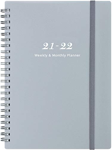 Agenda 2021-2022 - de julio de 2021 a junio de 2022, agenda semanal y mensual con pestañas, cierre elástico y papel grueso, bolsillo trasero con 21 páginas de notas, 5"x 8"