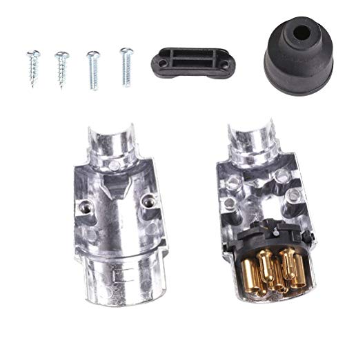 AGRISHOP 12 V 7 Pines Enchufe De Remolque Metal Conector Macho Hembra Aluminio Adaptador para RV Caravana Tractor Camión Van