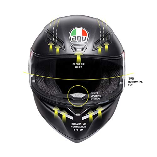 AGV 0281A4I0_003_MS K1 Solid Casco Moto Integral, Negro Mate, MS