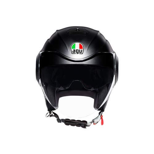 AGV Abierto E2205 Orbyt Solid Casco Moto Jet, Hombre, Negro Mate, M