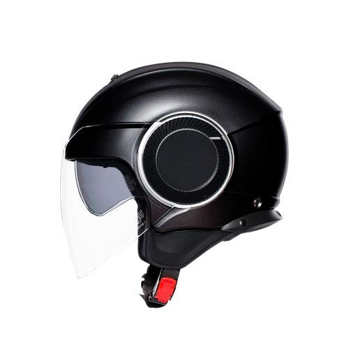 AGV Abierto E2205 Orbyt Solid Casco Moto Jet, Hombre, Negro Mate, M