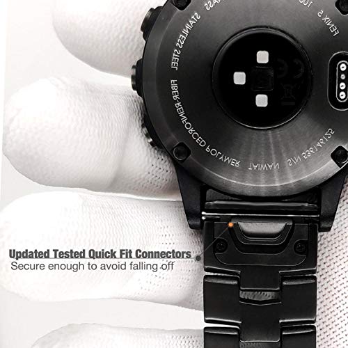 AHayo Correa de reloj de titanio QuickFit de 22 mm para Fenix 6/Fenix 5, correa ajustable de aleación de titanio con cierre de acero inoxidable para Garmin Fenix 6 Pro/Zafiro/Solar, Instint, negro