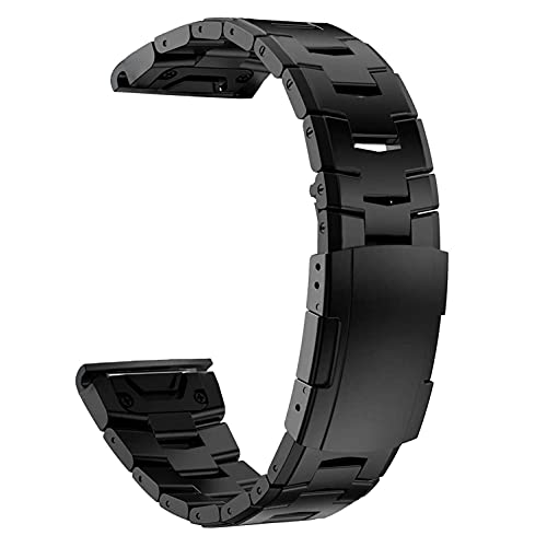 AHayo Correa de reloj de titanio QuickFit de 22 mm para Fenix 6/Fenix 5, correa ajustable de aleación de titanio con cierre de acero inoxidable para Garmin Fenix 6 Pro/Zafiro/Solar, Instint, negro