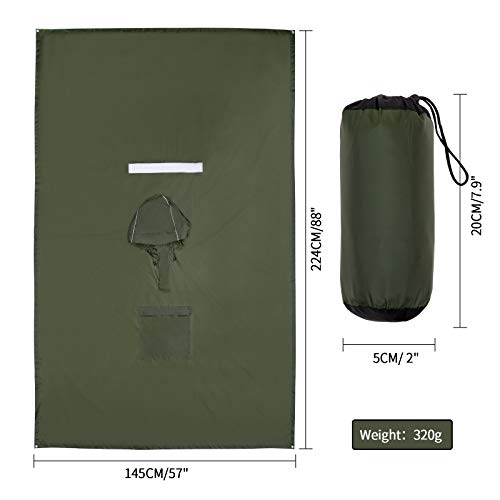 Ahsado Chubasquero 3 en 1, multifunción, para camping, senderismo, para adultos, hombres y mujeres, Verde militar, XL/XXL