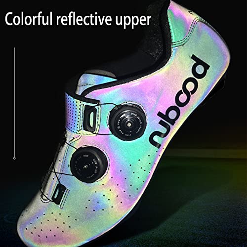 AIBAB Calzado de Ciclismo Unisex para Hombres y Mujeres Calzado de Ciclismo con Parte Superior Reflectante Calzado de Ciclismo de montaña Cómodo y Transpirable,Multicolour-37