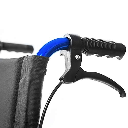 AIESI® Silla de Ruedas plegable Ultra-ligera de aluminio con freno para discapacitados y mayores AGILA TRANSIT # Doble sistema de frenado # Cinturon de seguridad # Garantía de 24 meses