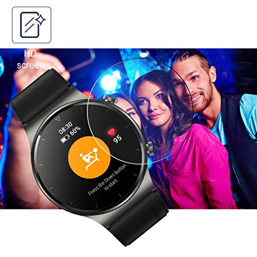 Aimtel - Protector de pantalla compatible con Huawei Watch GT 2 Pro [3 unidades] dureza 9H antiburbujas, antiarañazos, protector de pantalla de vidrio templado para Huawei Watch GT 2 Pro