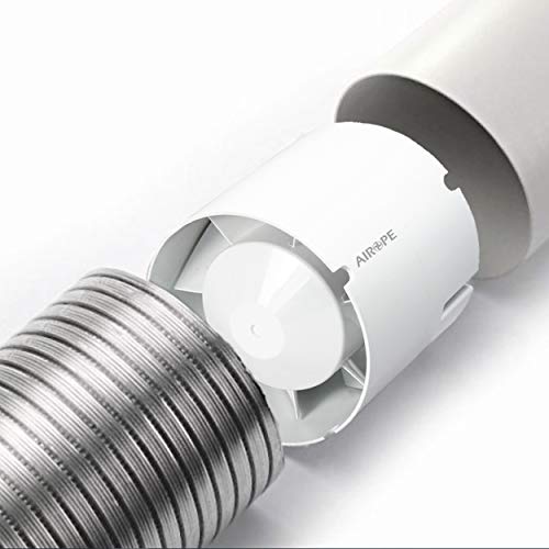 Airope 150 mm, Extractor de Aire Silencioso,305 m3/h,Conducto Inline,Para Baño, WC, Tienda, Invernadero, Cocina, Oficina, Garaje, 5 AÑOS de Garantía