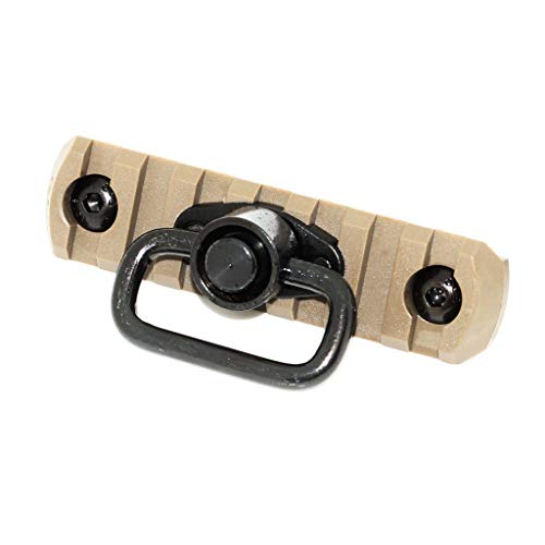 Airsoft Gear Parts Accesorios APS 7 Ranuras MIL-STD 1913 Rail M-LOK placa de segmento con correa QD giratoria Dark Earth Tan