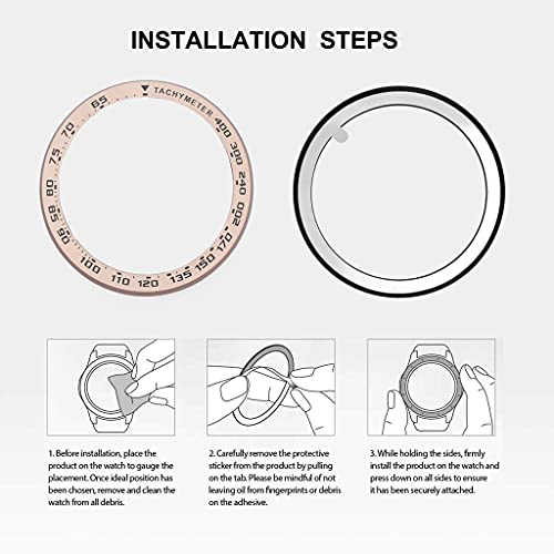 AISPORTS Anillo de Bisel Compatible con Ama*zfit GTR 47mm Bisel Loop, Cubierta Adhesiva de Estilo de Bisel, Marco de Metal de Acero Inoxidable Antiarañazos, Cubierta Circular para Ama*zfit GTR de 47mm