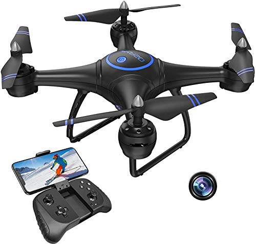 AKASO Drone con Cámara 1080P HD con WiFi FPV LED Control Remoto Modo sin Cabeza Volteos 3D Estabilización de Altitud RC Quadcopter Drone para Niños Principiantes Adultos
