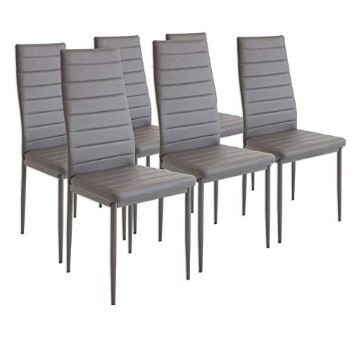 Albatros 2700 MILANO Set de 6 sillas de comedor, gris