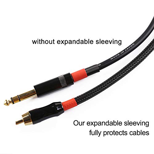 Alex Tech 6mm&13mm-15m Funda de Cable Trenzado Expandible Recoge Cables Cubre Cables Tapa Cables para Cable de Audio y Video Alambre Automotriz - Negro