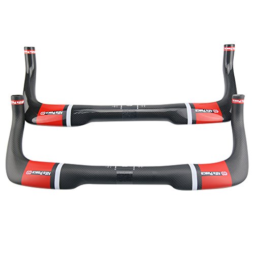 Alfa Pasca Fibra de Carbono Resto TT Barra para Fixed Gear Bicicleta Manillar 400 / 420 / 440 mm (3K Mate , 400mm)