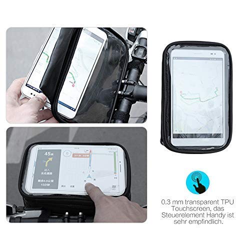 AlIXIN-Alforja impermeable ara bicicleta,con soporte para teléfono con pantalla táctil.Soporte para manillar GPS bolsa de almacenamiento para bicicleta,bolsa de tubo superior para bicicleta.